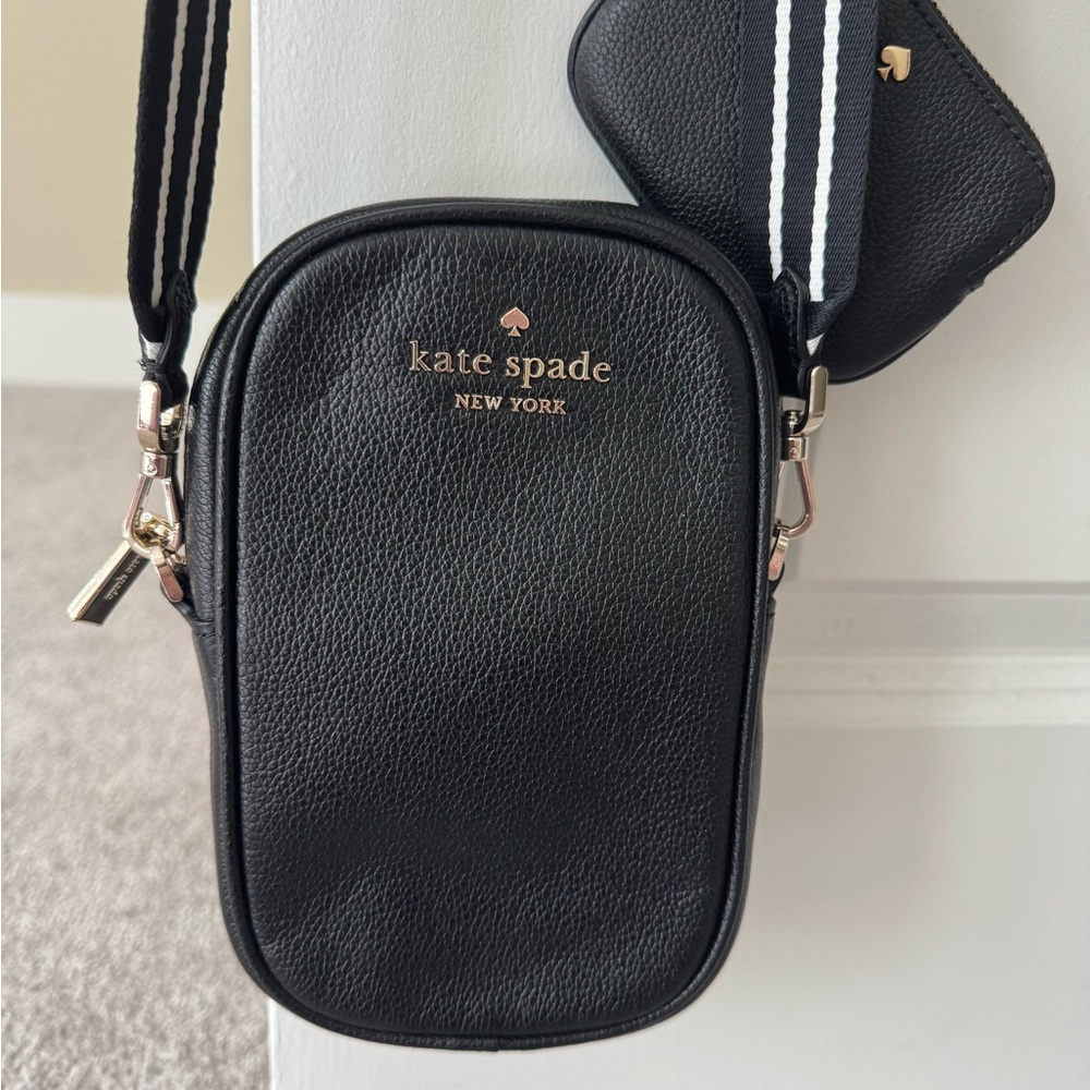 Kate Spade Black Crossbody Bag with Gold Accents